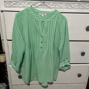 Studio Works Green Gingham Blouse